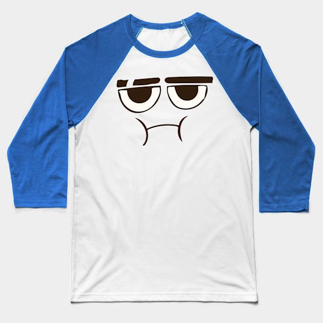 Annoyed Face Baseball T-Shirt by Avengedqrow